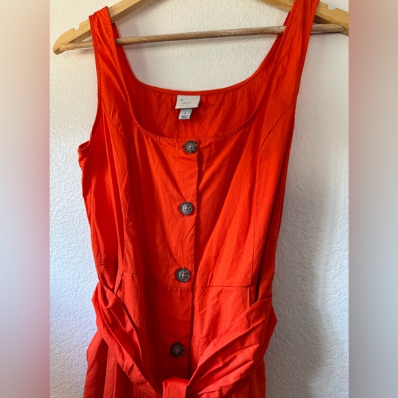 NWOT A New Day Red/Orange Midi Dress - Picture 3 of 6